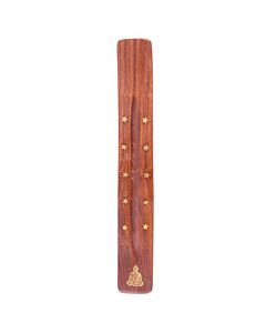 Puckator Sheesham Wood Ashcatcher Incense Stick Burner Buddha & Stars Inlay